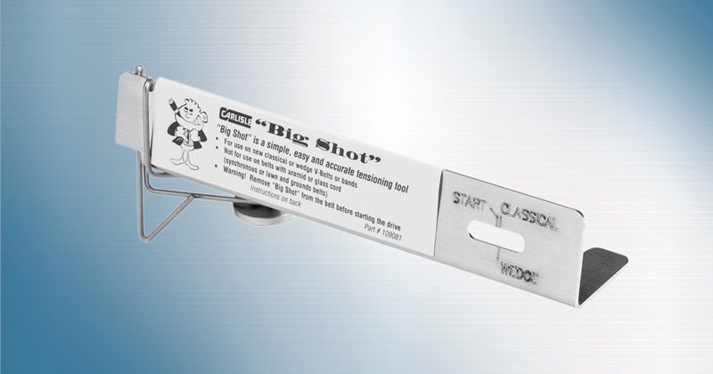 Accurately tension new v-belts quicker with Big-Shot V-Belts Tensioning Device