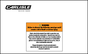 Carlisle Belts by Timken Warnings