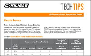 Download the Electric Motor Sheave Diameter Guide